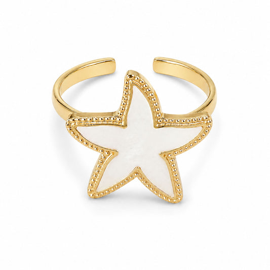 Bague Méline en acier inoxydable doré - Luneia Bijoux