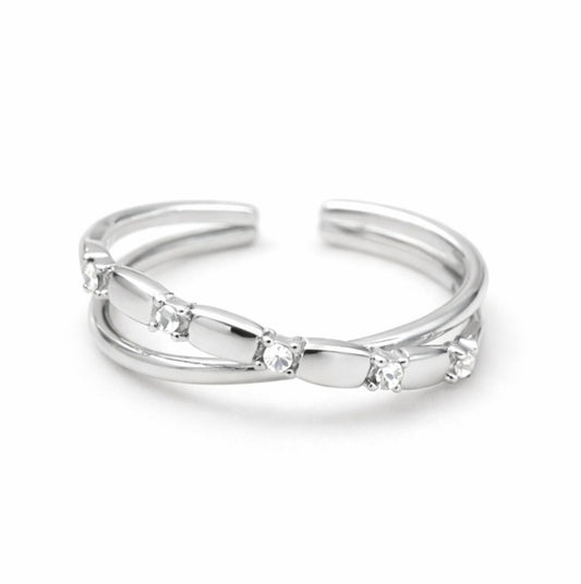 Bague Soline en acier inoxydable argenté - Luneia Bijoux