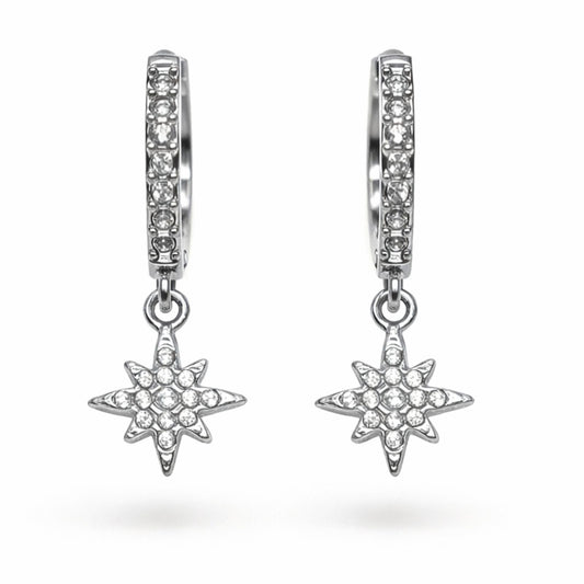 Boucles d’oreilles Alya en acier inoxydable argenté - Luneia Bijoux