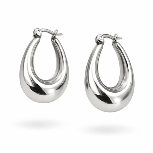 Boucles d’oreilles Mila en acier inoxydable argenté- Luneia Bijoux