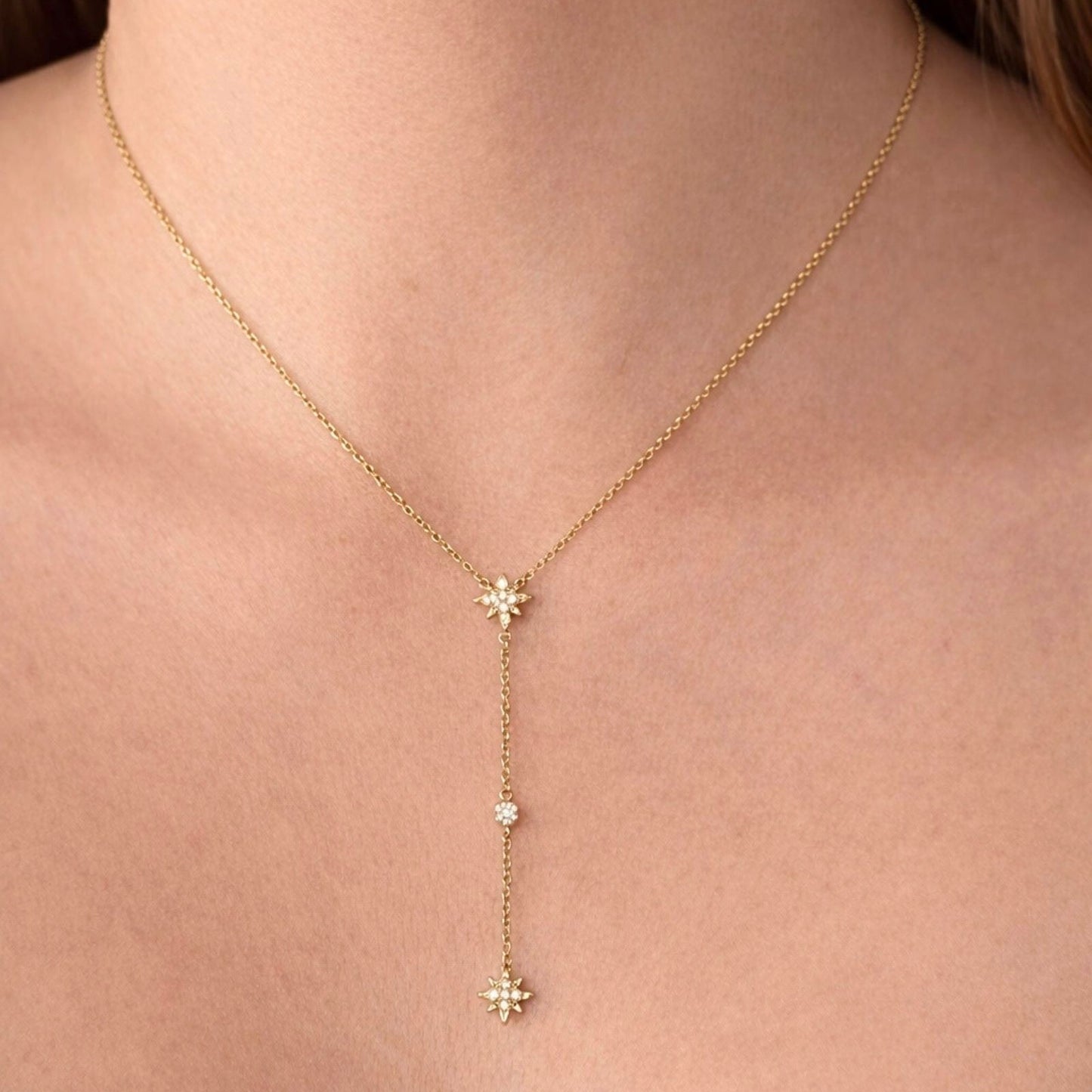 Collier Célie en acier inoxydable porté - Luneia Bijoux