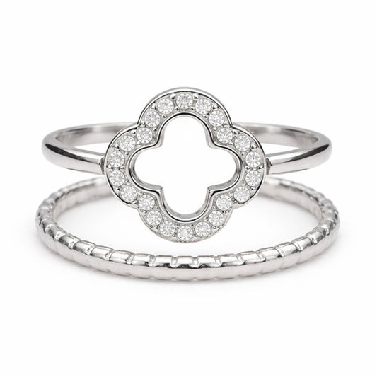 Bague Alix en acier inoxydable argenté - Luneia Bijoux