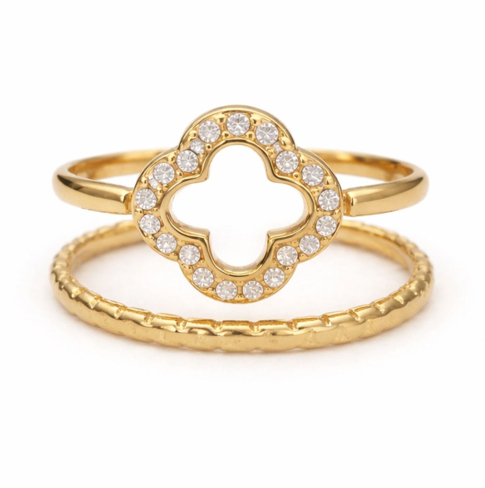 Bague Alix en acier inoxydable doré - Luneia Bijoux