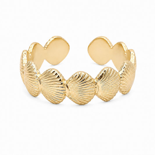 Bague Bahia en acier inoxydable doré - Luneia Bijoux