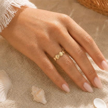 Bague Bahia en acier inoxydable portée - Luneia Bijoux