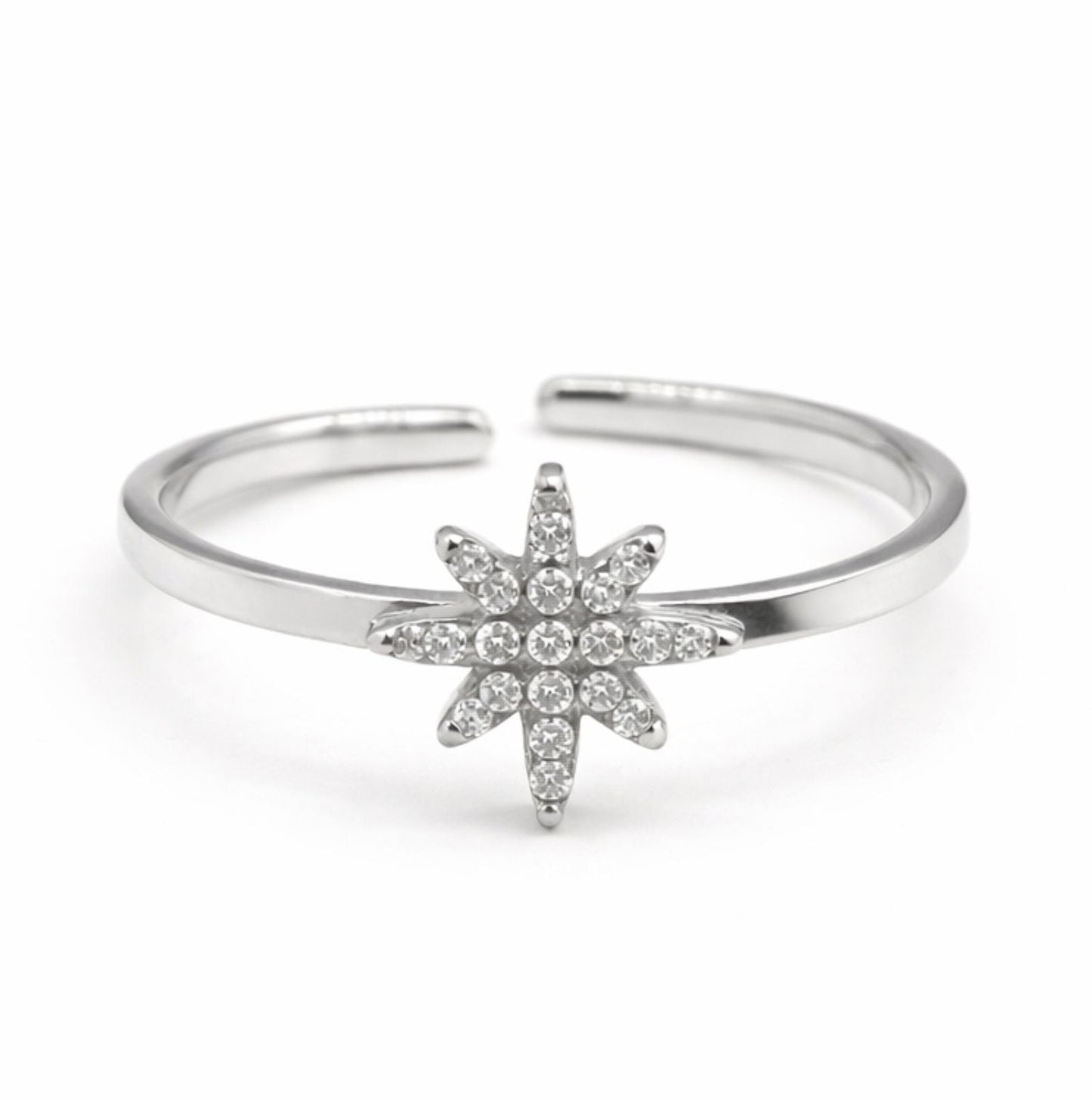 Bague Céleste en acier inoxydable argenté - Luneia Bijoux