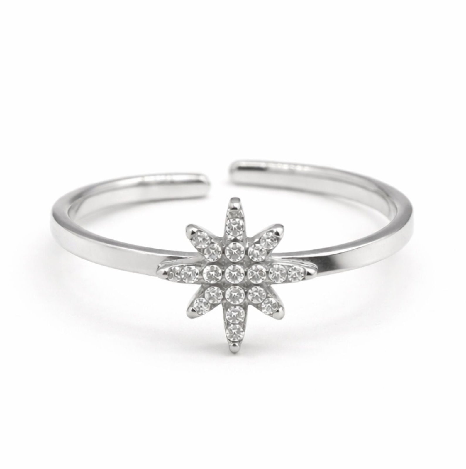 Bague Céleste en acier inoxydable argenté - Luneia Bijoux