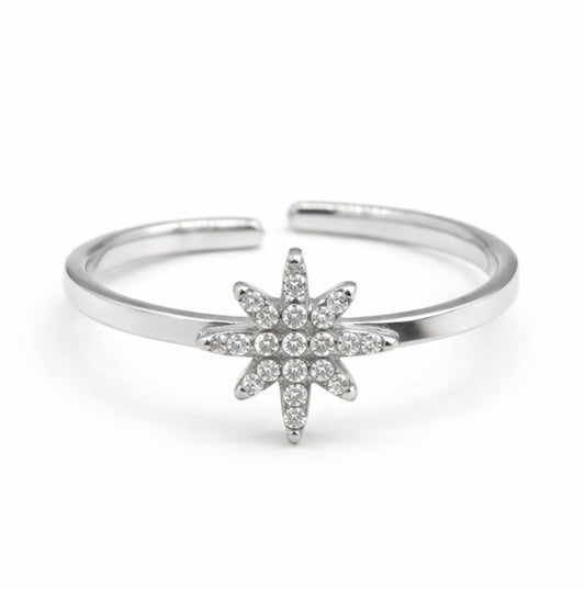 Bague Céleste en acier inoxydable argenté - Luneia Bijoux