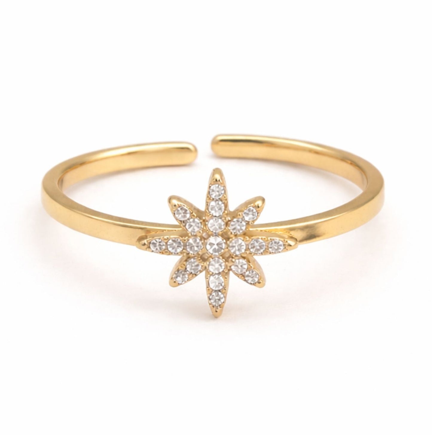 Bague Céleste en acier inoxydable doré - Luneia Bijoux