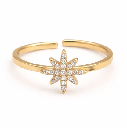 Bague Céleste en acier inoxydable doré - Luneia Bijoux