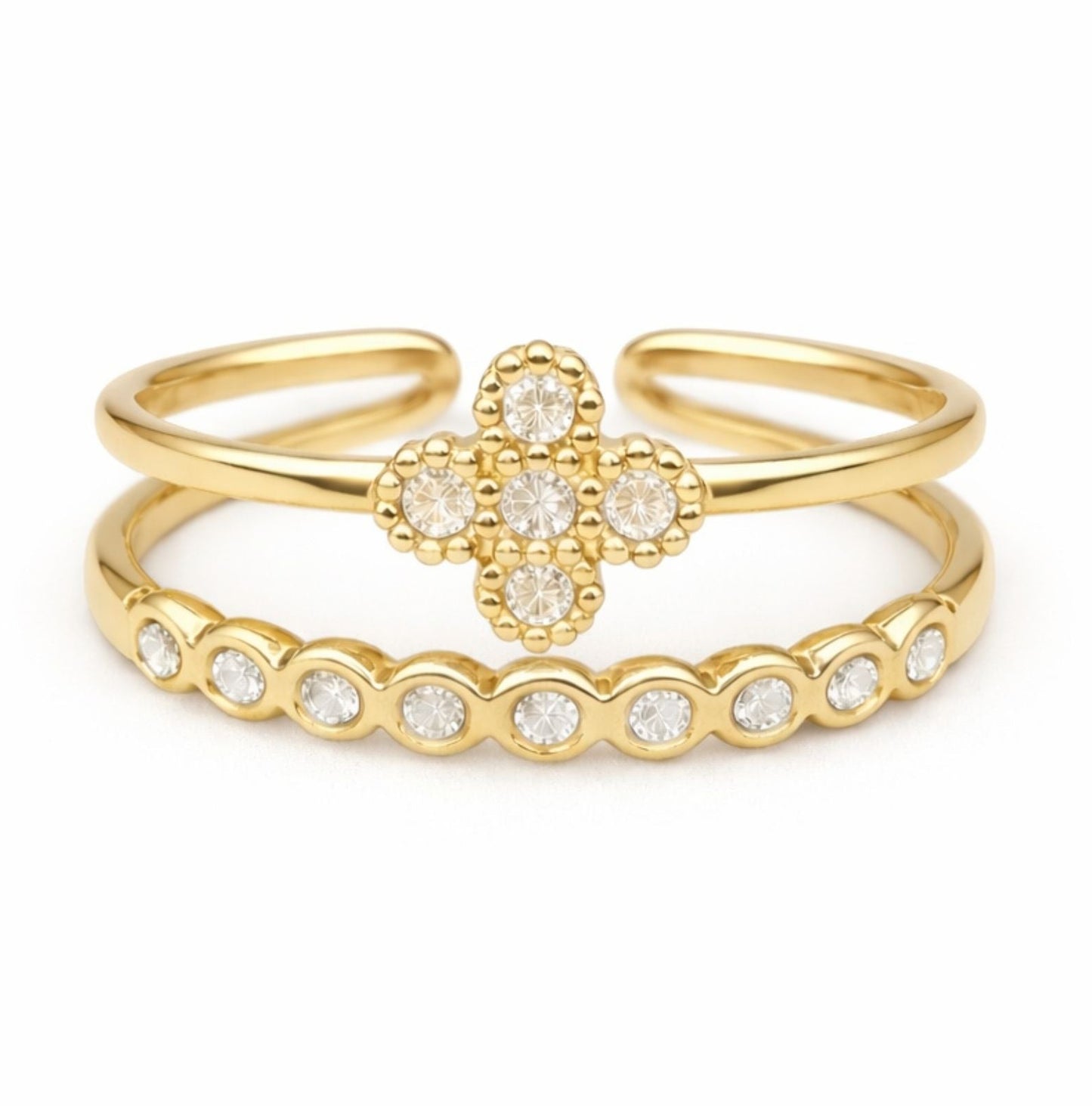 Bague Elena en acier inoxydable doré - Luneia Bijoux