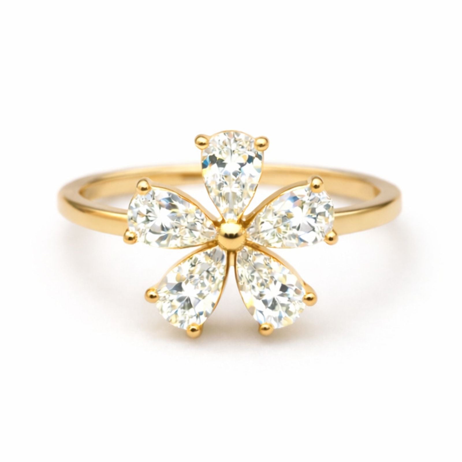 Bague Élise en acier inoxydable doré - Luneia Bijoux