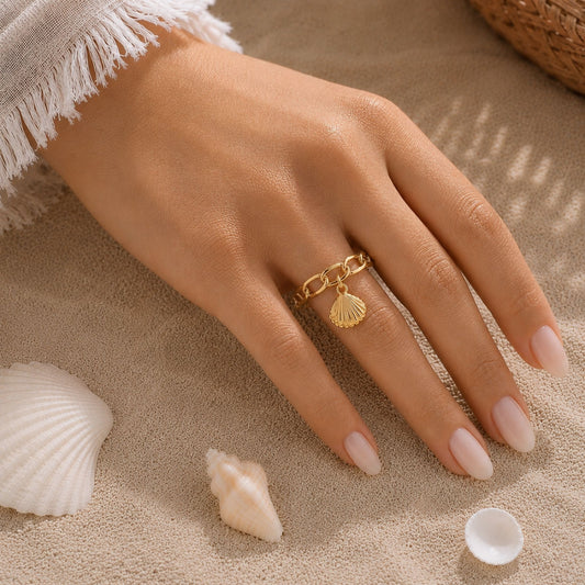Bague Giulia en acier inoxydable portée - Luneia Bijoux