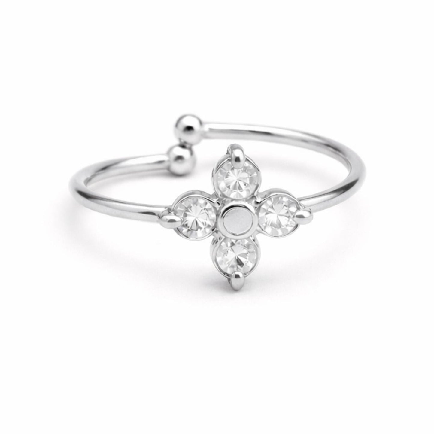 Bague Ivy en acier inoxydable argenté - Luneia Bijoux