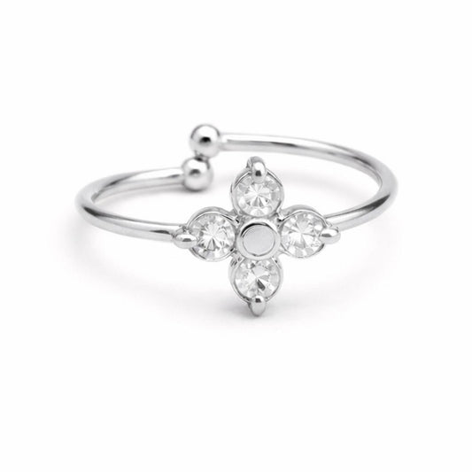 Bague Ivy en acier inoxydable argenté - Luneia Bijoux