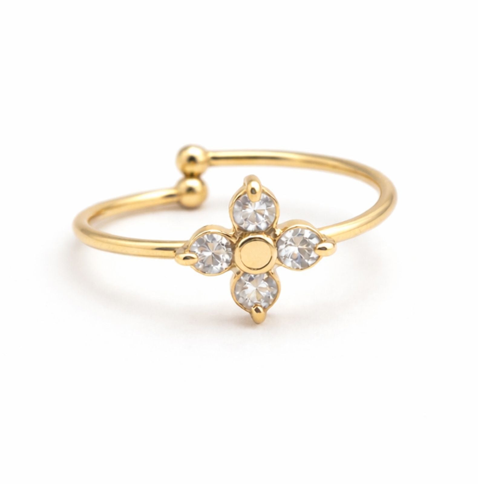 Bague Ivy en acier inoxydable doré - Luneia Bijoux