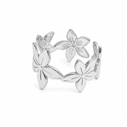 Bague Lysie en acier inoxydable argenté - Luneia Bijoux