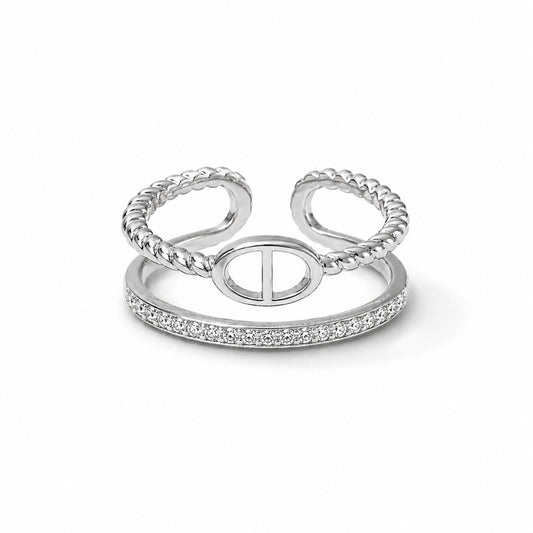 Bague Maia en acier inoxydable argenté - Luneia Bijoux