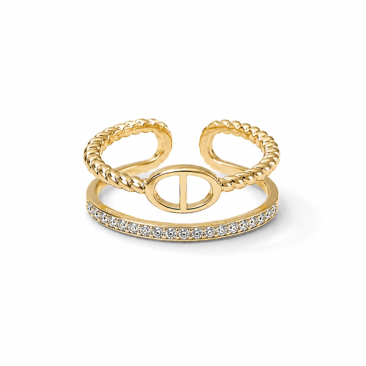 Bague Maia en acier inoxydable doré - Luneia Bijoux