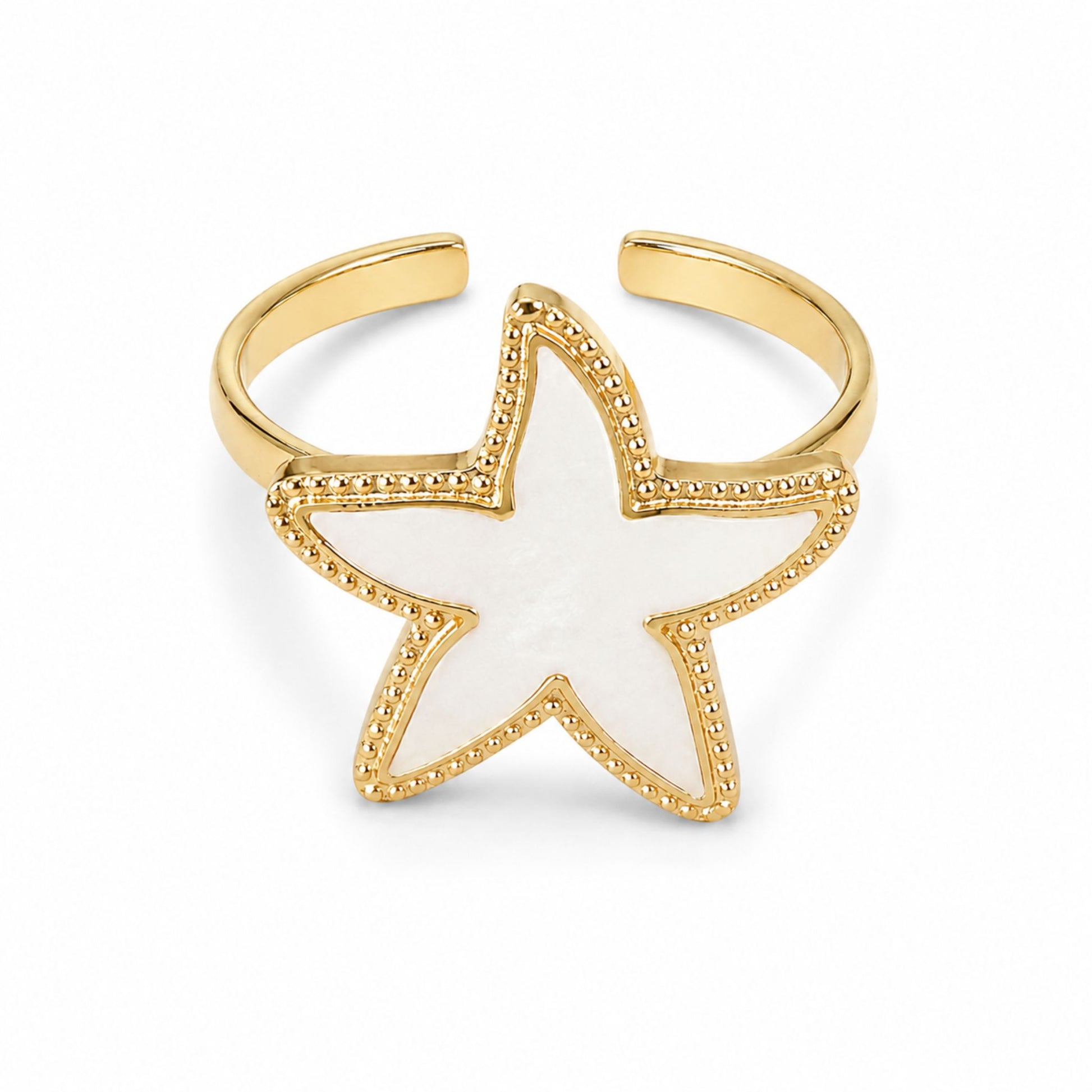 Bague Méline en acier inoxydable doré - Luneia Bijoux