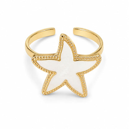 Bague Méline en acier inoxydable doré - Luneia Bijoux