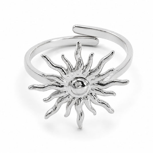 Bague Soleia en acier inoxydable argenté - Luneia Bijoux