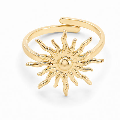 Bague Soleia en acier inoxydable doré - Luneia Bijoux