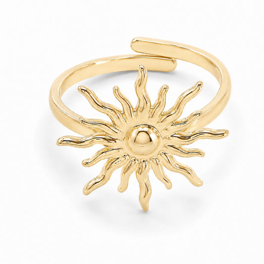 Bague Soleia en acier inoxydable doré - Luneia Bijoux