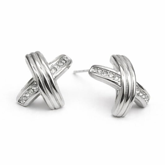 Boucles d’oreilles Alba en acier inoxydable argenté - Luneia Bijoux