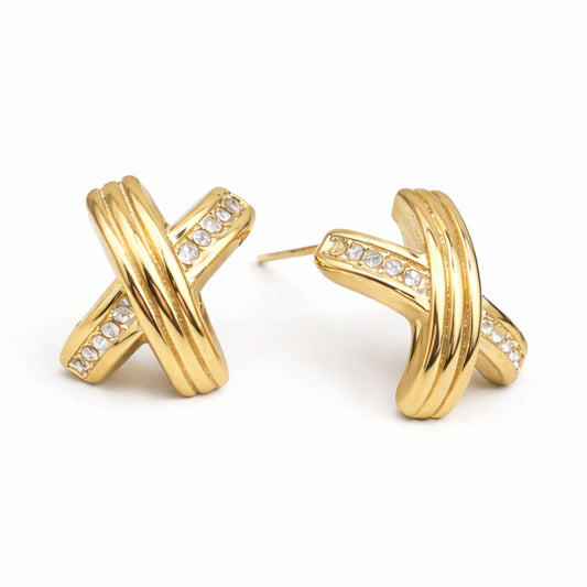 Boucles d’oreilles Alba en acier inoxydable doré - Luneia Bijoux