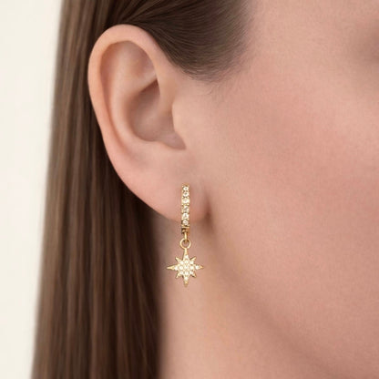 Boucles d’oreilles Alya en acier inoxydable portées - Luneia Bijoux