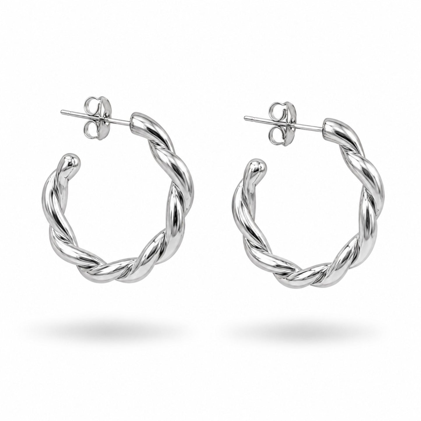 Boucles d’oreilles Aura en acier inoxydable argenté - Luneia Bijoux