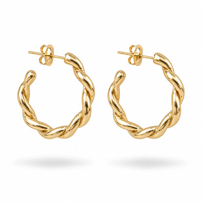 Boucles d’oreilles Aura en acier inoxydable doré - Luneia Bijoux
