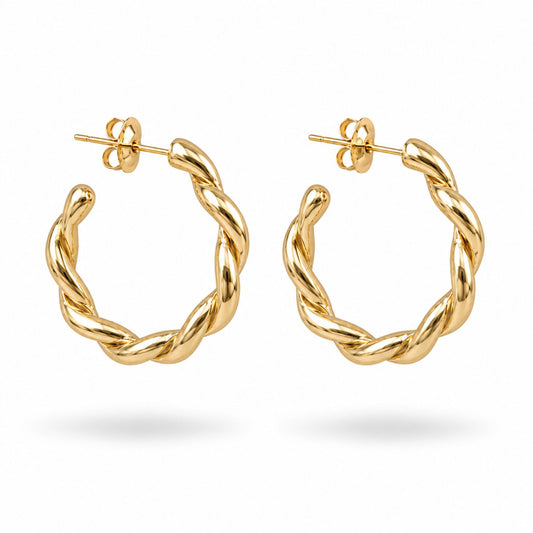Boucles d’oreilles Aura en acier inoxydable doré - Luneia Bijoux