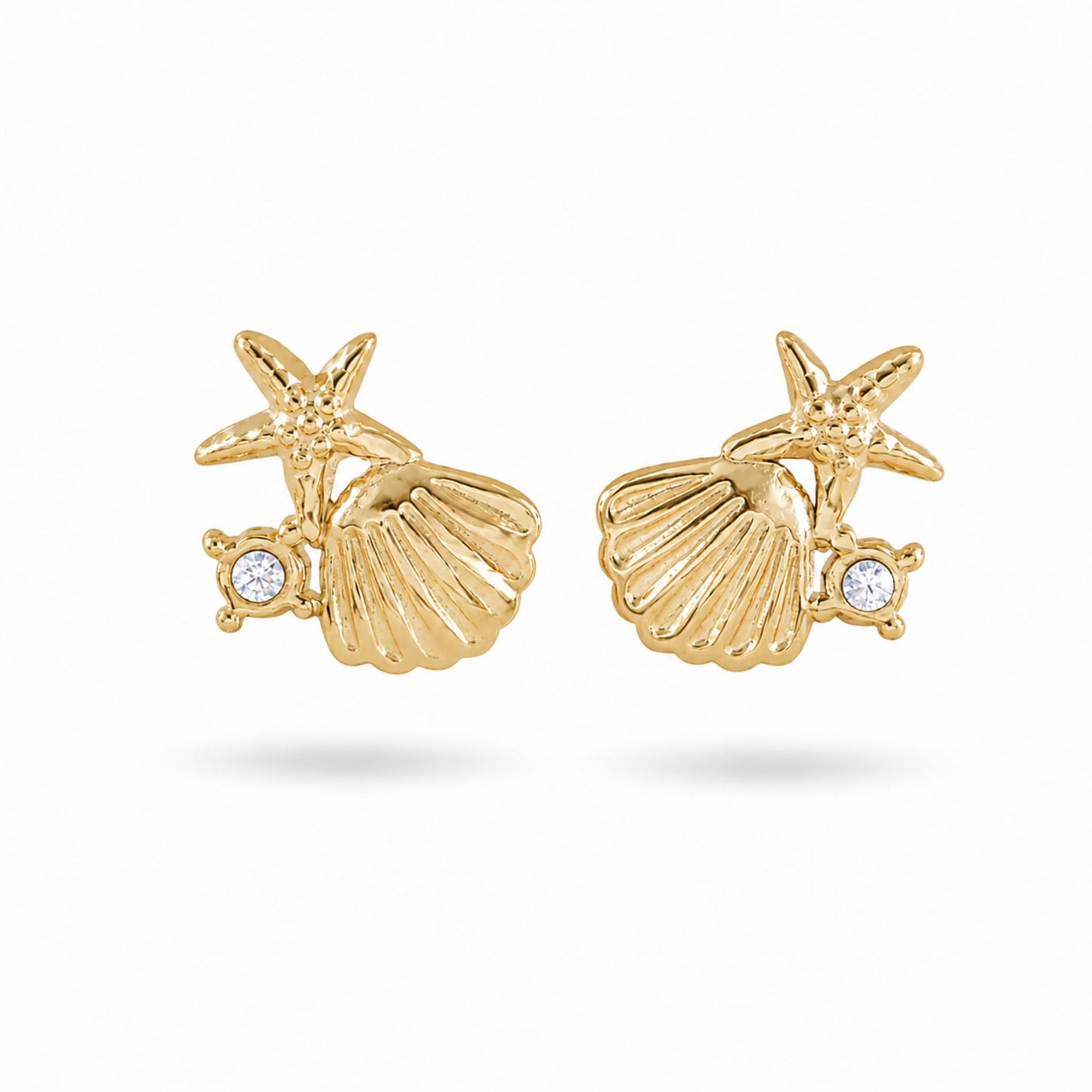 Boucles d’oreilles Océane en acier inoxydable doré - Luneia Bijoux