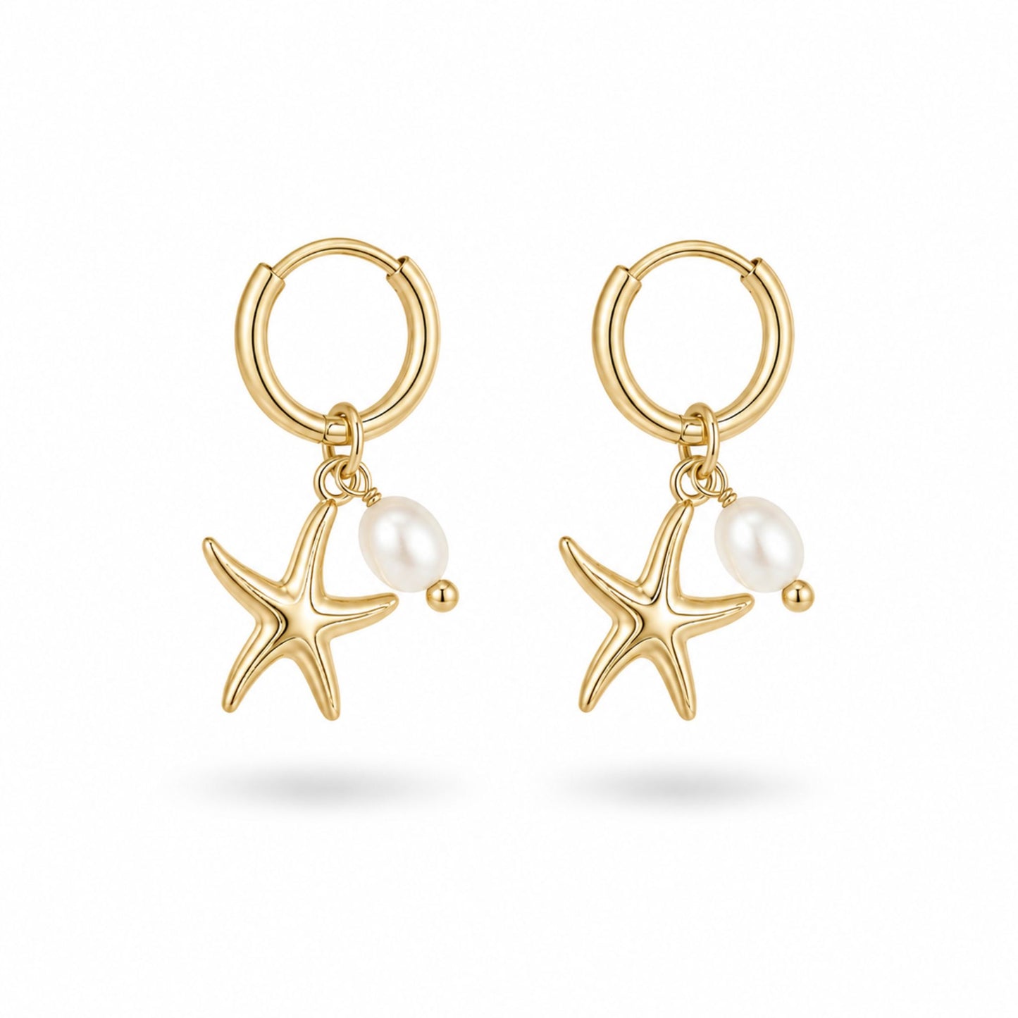 Boucles d’oreilles Perla en acier inoxydable doré - Luneia Bijoux