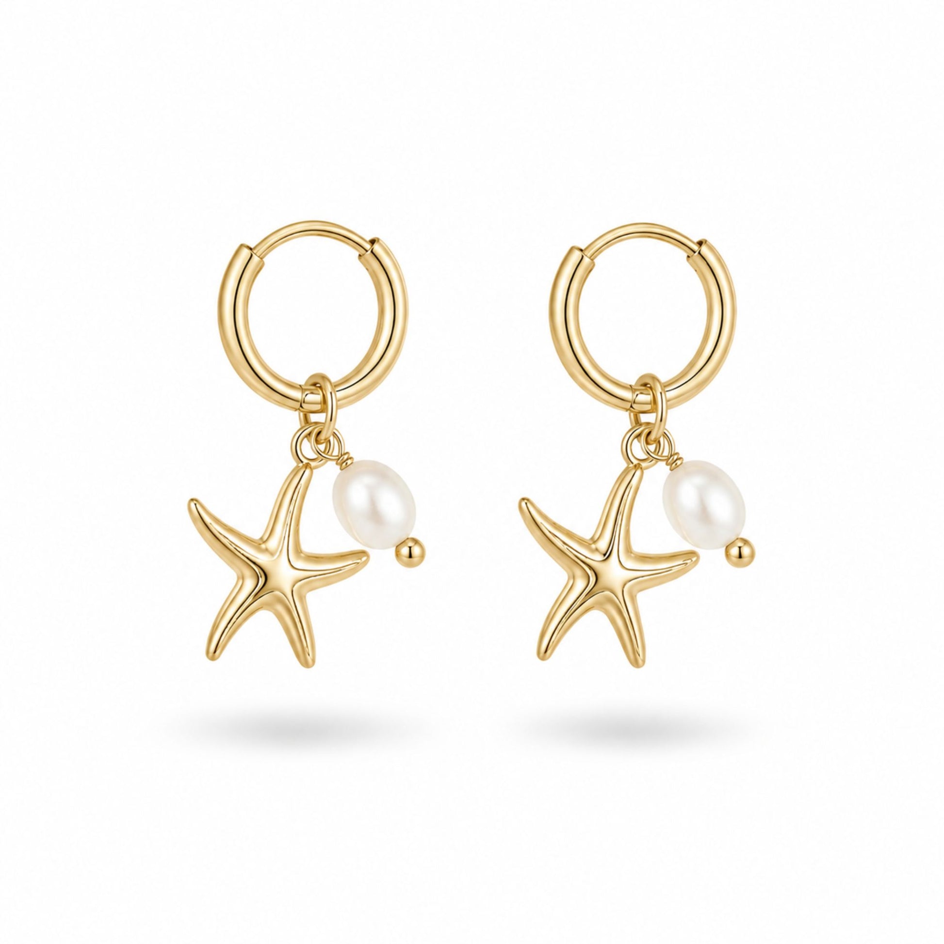Boucles d’oreilles Perla en acier inoxydable doré - Luneia Bijoux