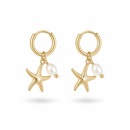 Boucles d’oreilles Perla en acier inoxydable doré - Luneia Bijoux