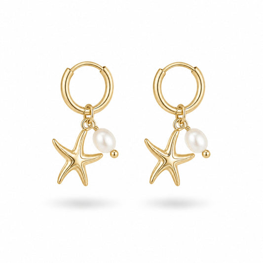 Boucles d’oreilles Perla en acier inoxydable doré - Luneia Bijoux
