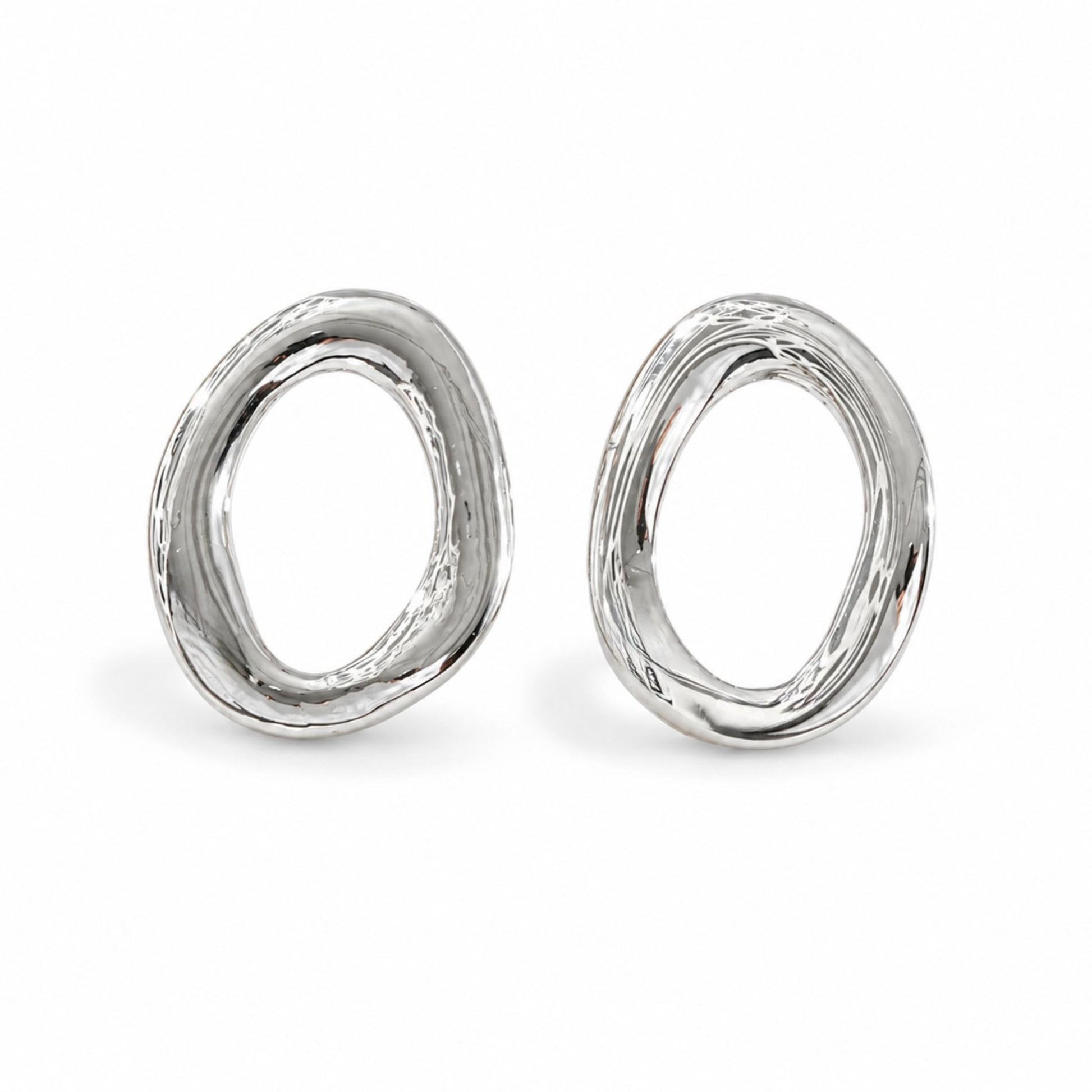 Boucles d’oreilles Tessa en acier inoxydable argenté - Luneia Bijoux