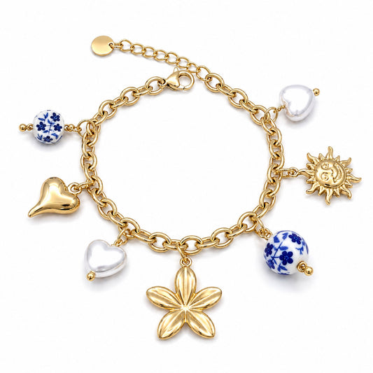Bracelet Azura en acier inoxydable doré - Luneia Bijoux