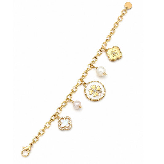 Bracelet Chance en acier inoxydable doré - Luneia Bijoux