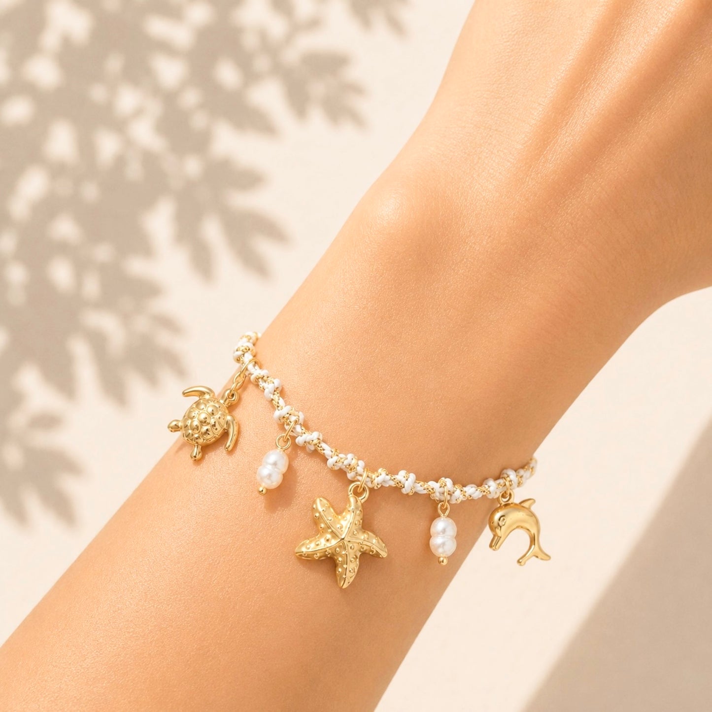 Bracelet Coralia en acier inoxydable porté - Luneia Bijoux