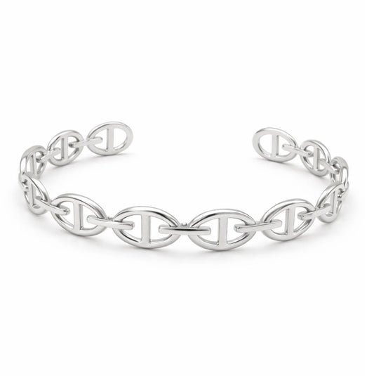 Bracelet Jonc Iris en acier inoxydable argenté - Luneia Bijoux