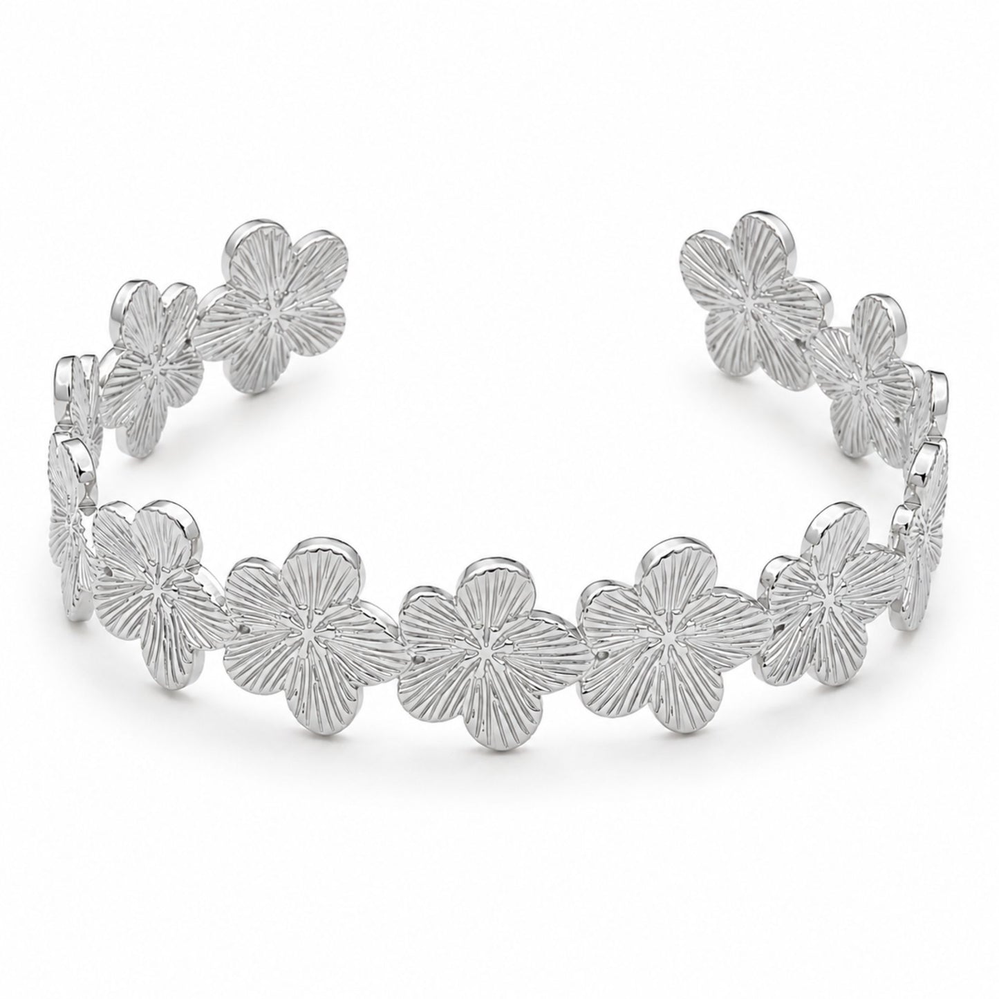 Bracelet jonc Thaïs en acier inoxydable argenté - Luneia Bijoux 