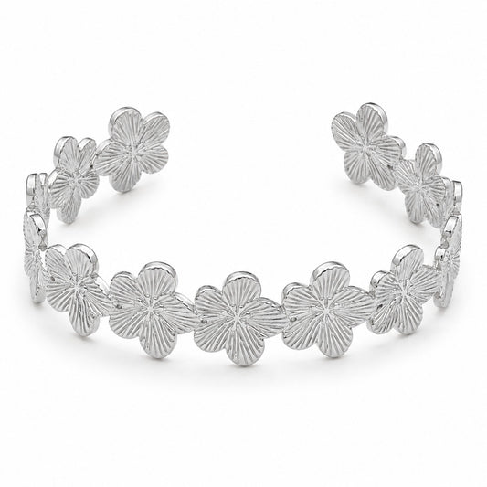 Bracelet jonc Thaïs en acier inoxydable argenté - Luneia Bijoux 