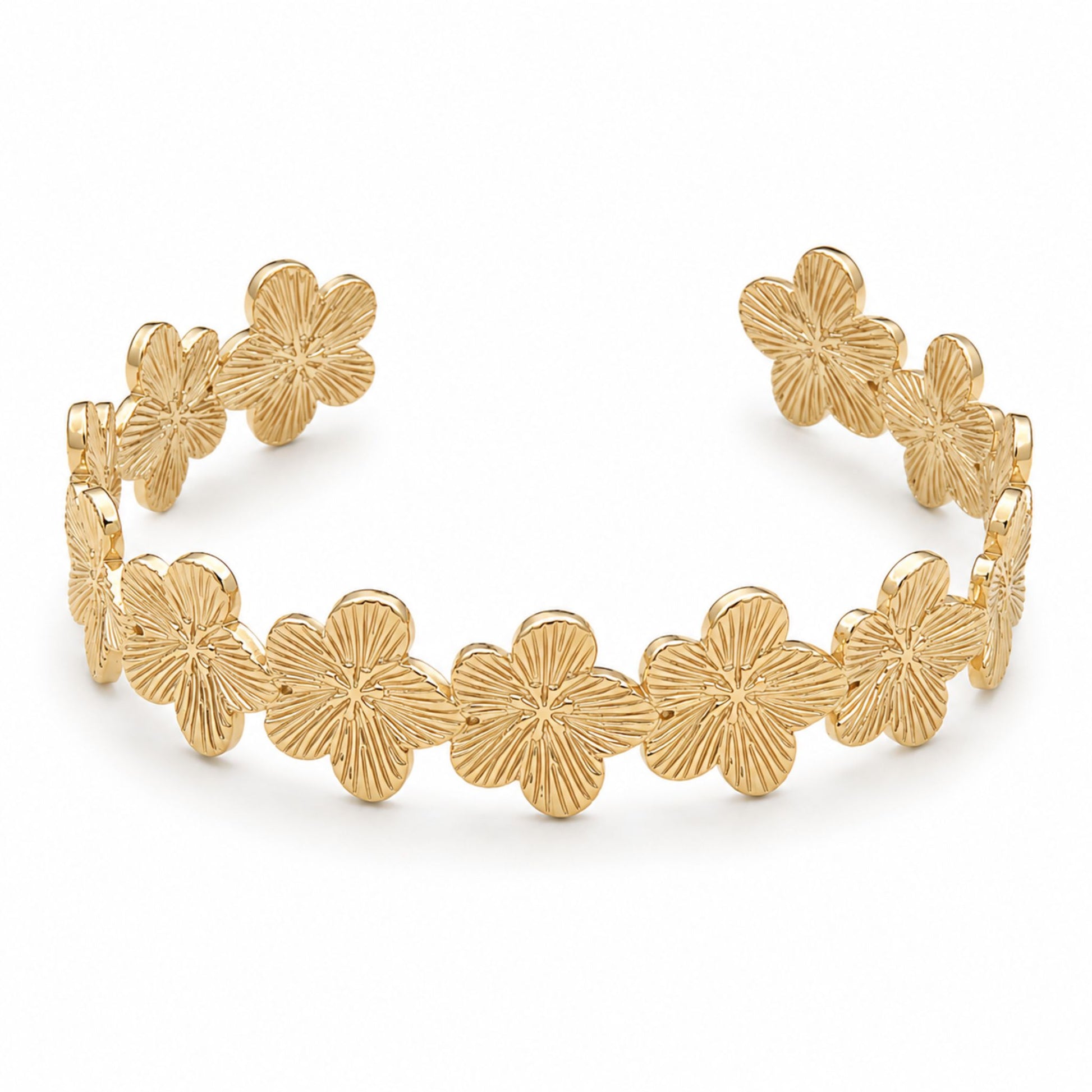 Bracelet jonc Thaïs en acier inoxydable doré - Luneia Bijoux 