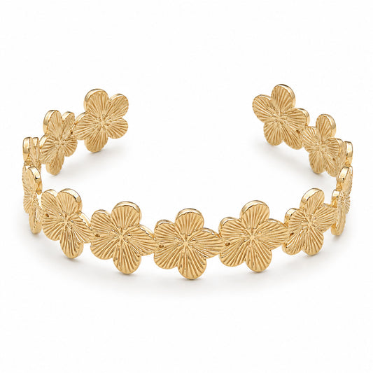 Bracelet jonc Thaïs en acier inoxydable doré - Luneia Bijoux 