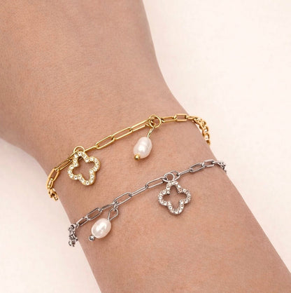 Bracelet Lina en acier inoxydable porté - Luneia Bijoux