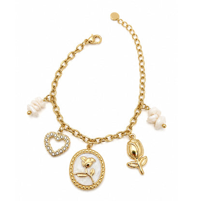 Bracelet Rosalia en acier inoxydable doré - Luneia Bijoux